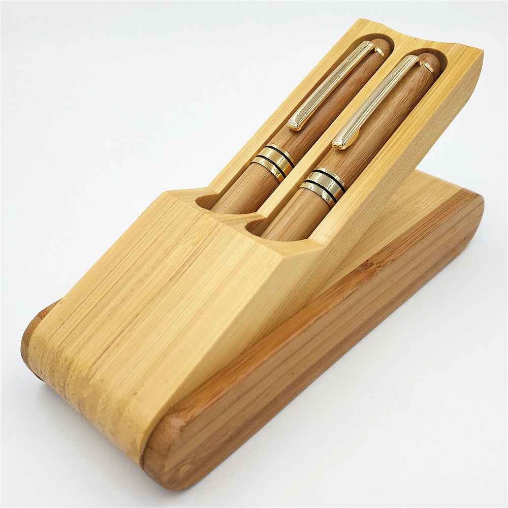 2pcs Wooden Gift Ballpoint Pen with Wood Display Case and 4 Pen Refills - TTpen