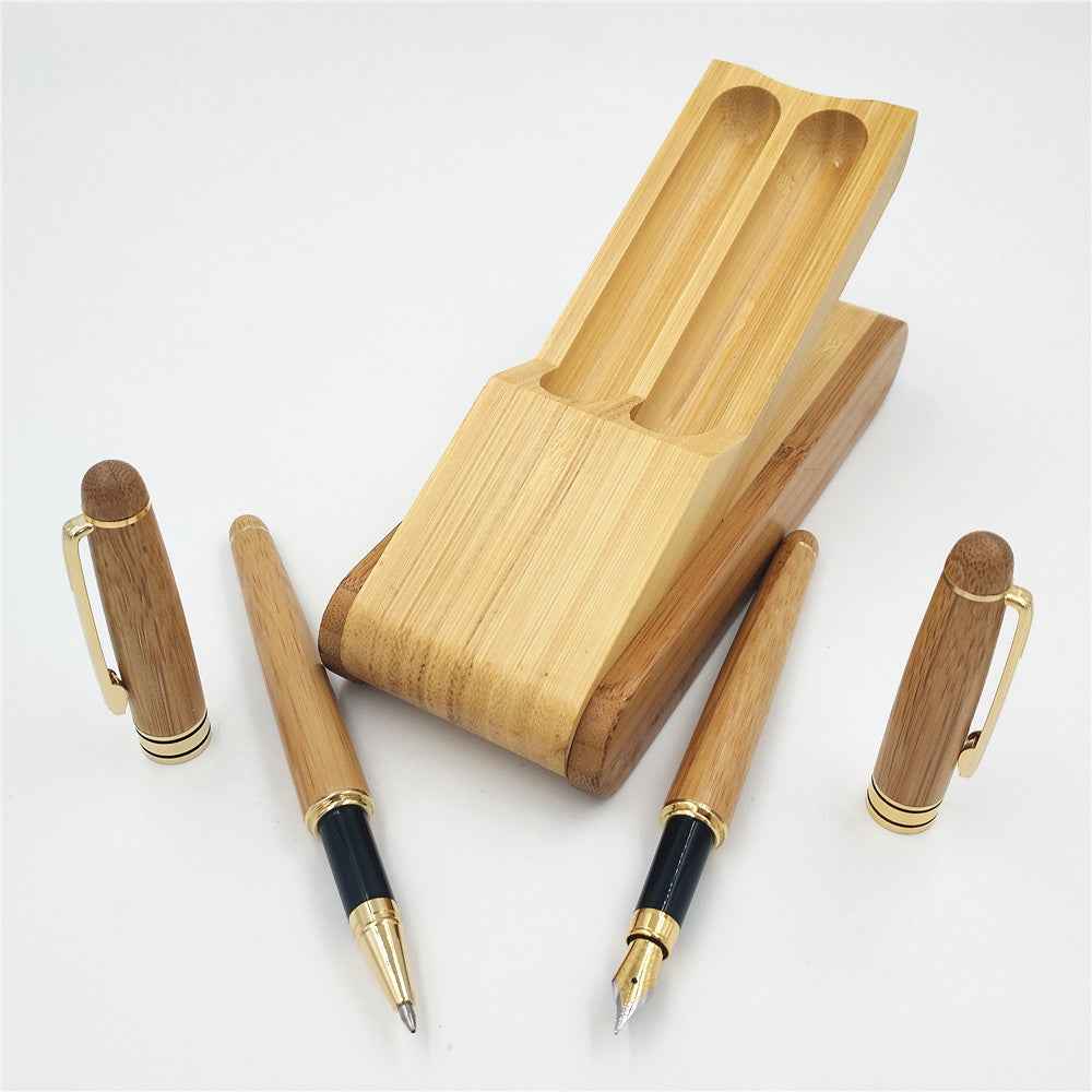 2pcs Wooden Gift Ballpoint Pen with Wood Display Case and 4 Pen Refills - TTpen