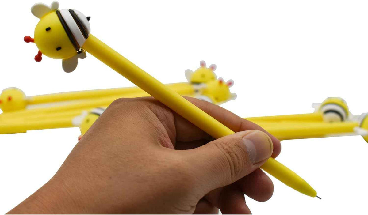 8PCS Funny Yellow Bees Pens Gel Pens 0.5mm Black Ink For Kids School - TTpen