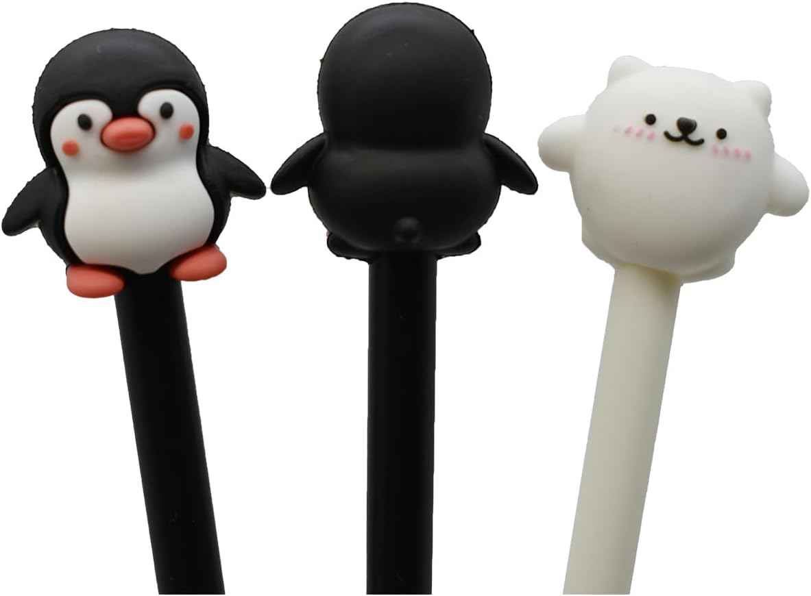 8PCS Penguin Polar Bear Gel Pens Black Ink 0.5mm for Kids School - TTpen