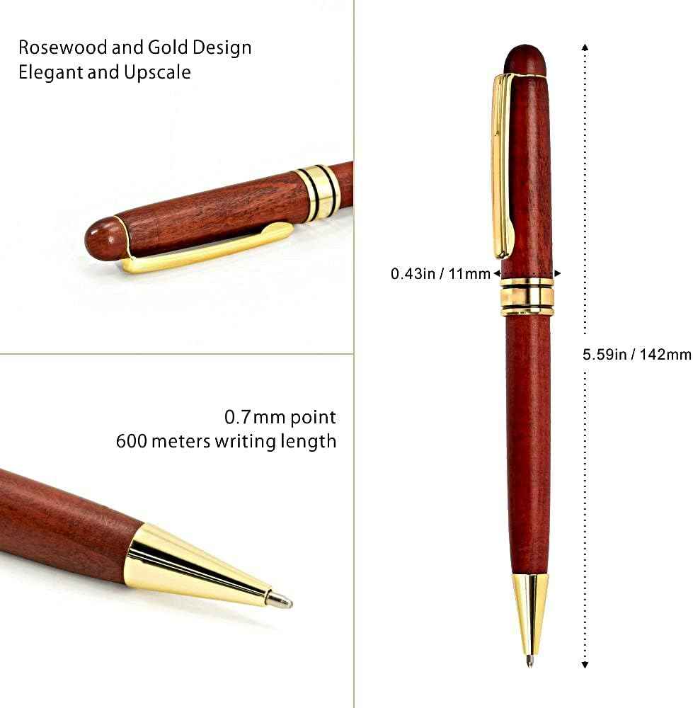 3Pcs Wooden Fountain Ballpoint Gel Pens Set with Gift Case - TTpen