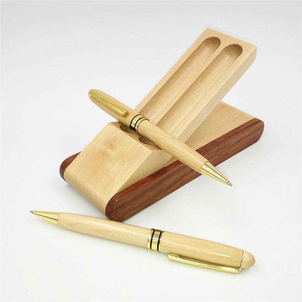 2pcs Wooden Gift Ballpoint Pen with Wood Display Case and 4 Pen Refills - TTpen