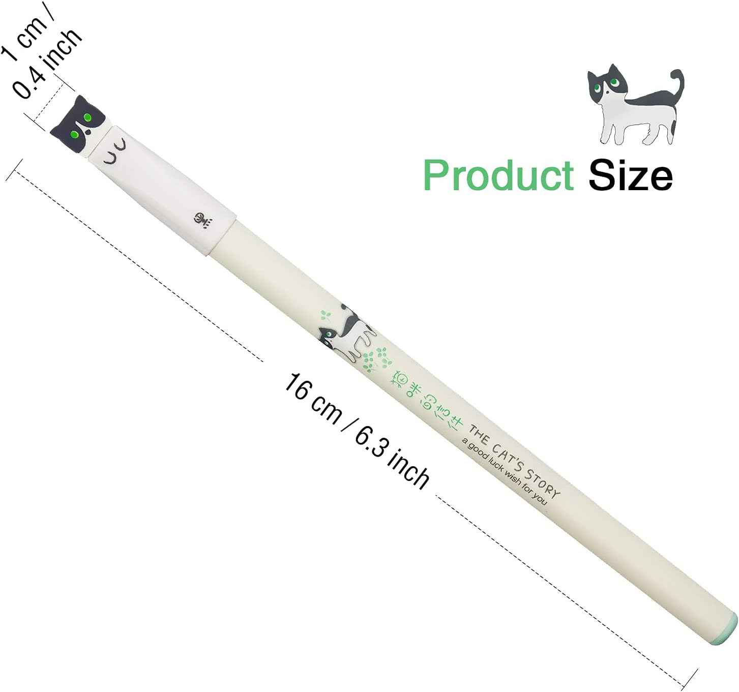 3 Pack Colorful Cute Cats Gel Pens 0.38mm Black Ink - TTpen
