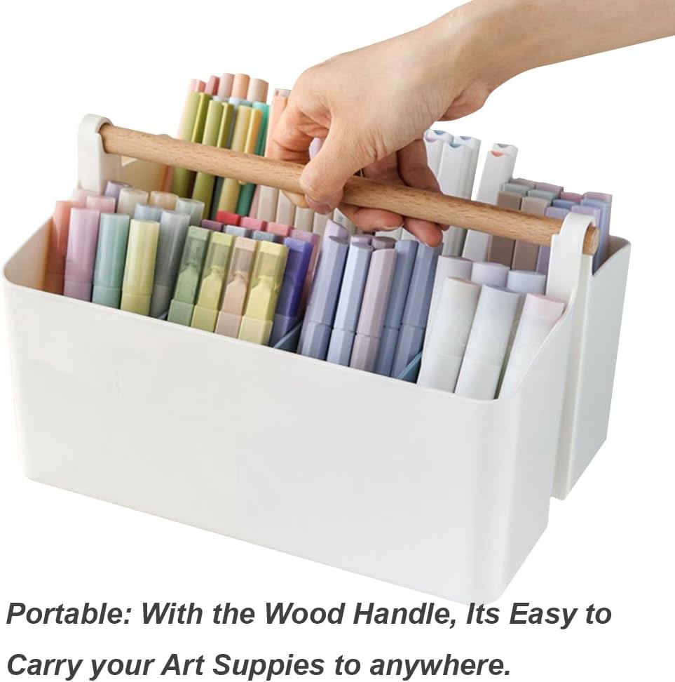 Plastic Art Supply Storage Organizer,Marker Pen Holder Craft Caddy
