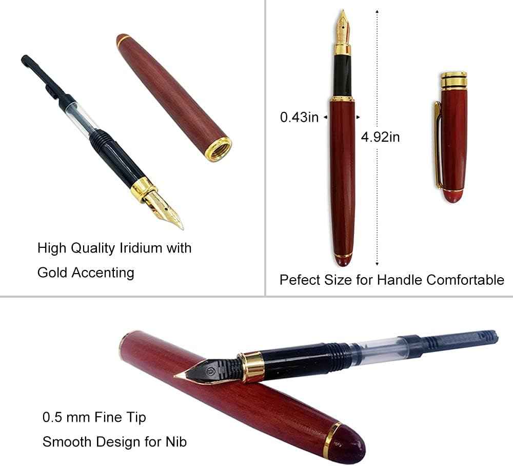3Pcs Wooden Fountain Ballpoint Gel Pens Set with Gift Case - TTpen