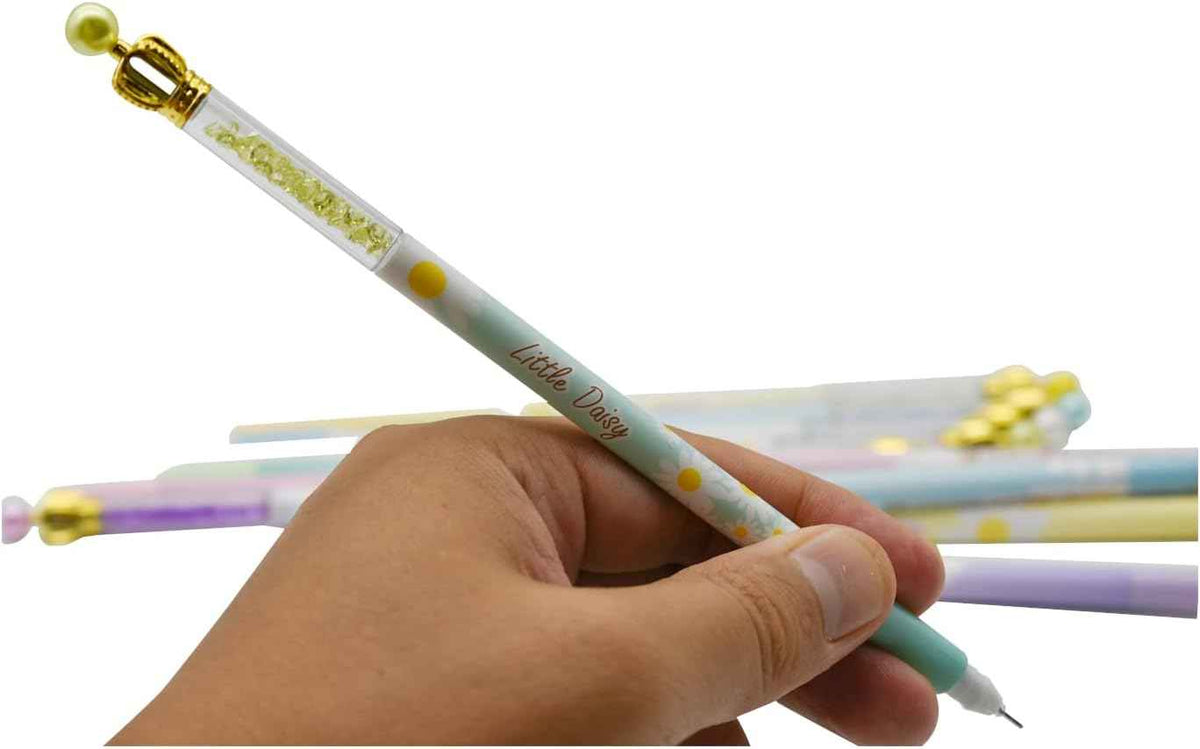 12PCS Fancy Floral Crown Gel Pens 0.5mm Black Ink - TTpen
