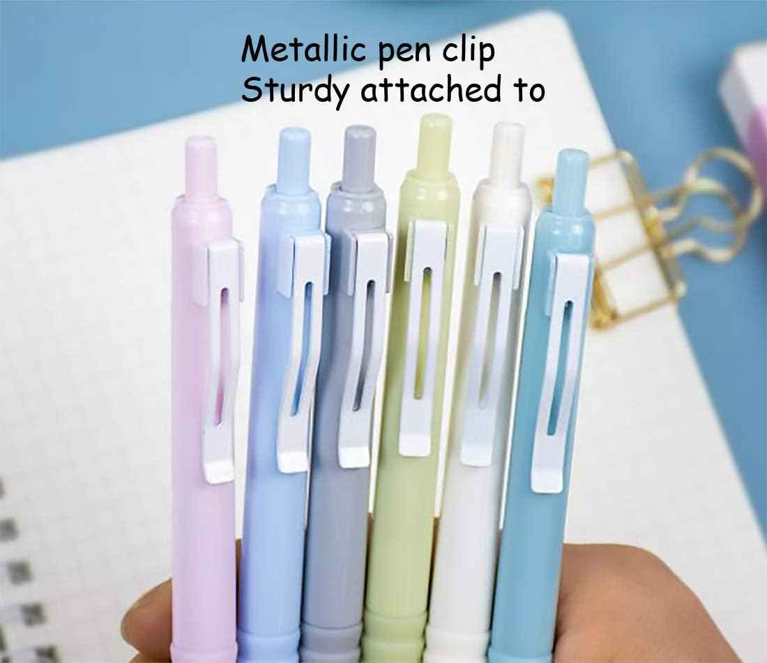 Retractable Gel Pens Black Ink,Fine Point 0.5mm with Soft Comfort Grip 6 Count - TTpen