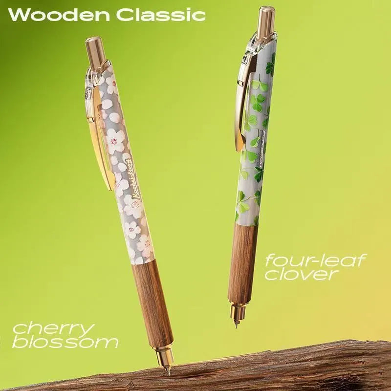 KOOKEI Wooden Cherry Blossom Gel Pen Set | 0.5mm Refillable