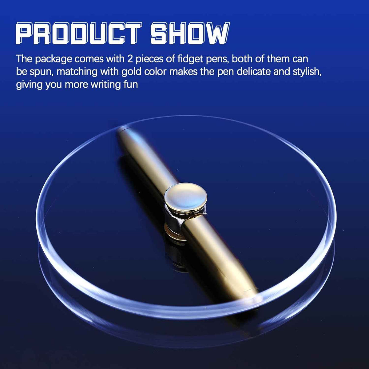 2Pcs Fidget Spinning Pen with LED Light Stress Reducer Ballpoint Pen - TTpen