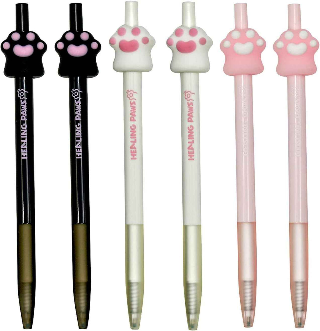 6PCS Novelty Cat Gel Pens Adorable Cat Paws Black Ink - TTpen