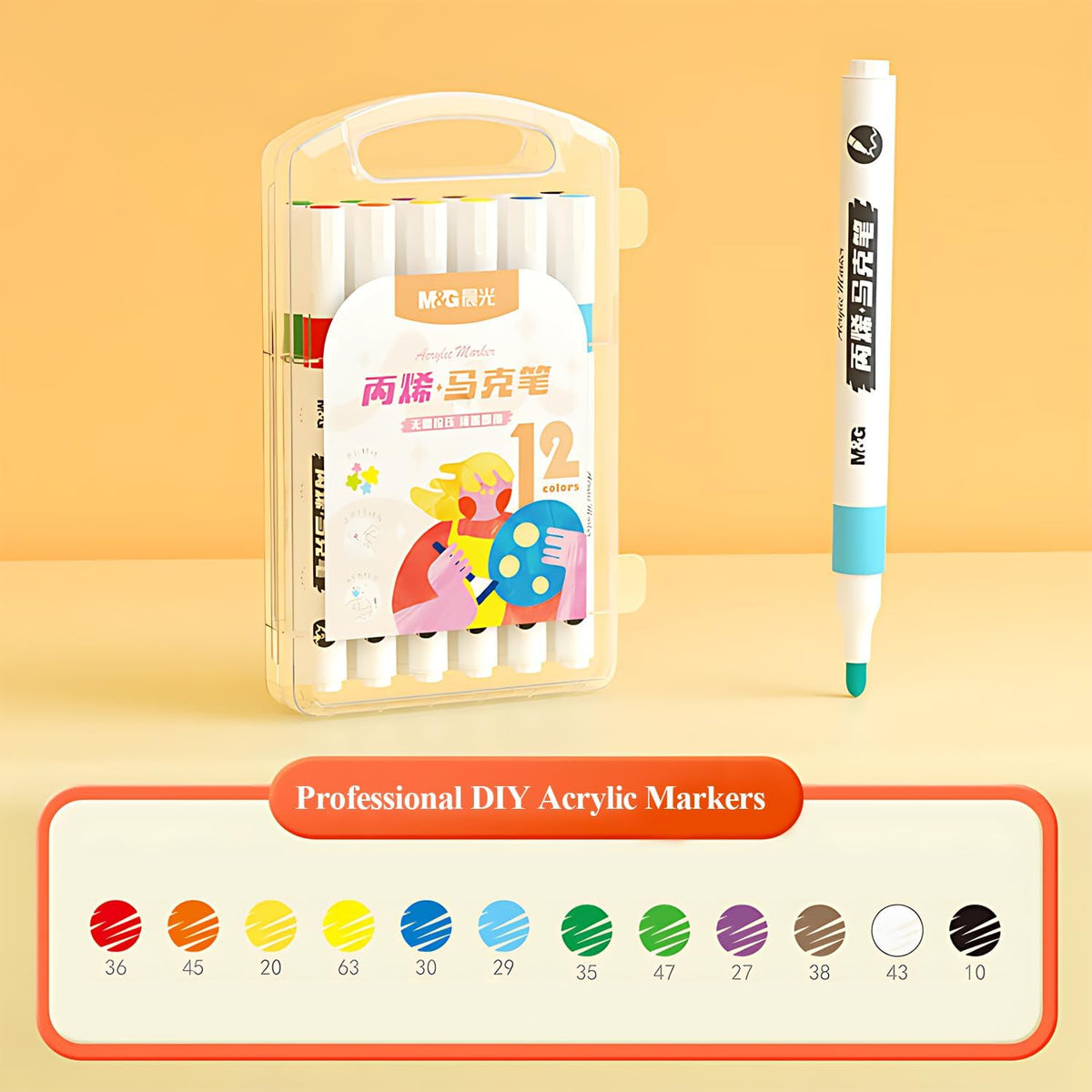 M&G 48 Colors Acrylic Paint Pens Markers for Rock Painting,Stone,Wood