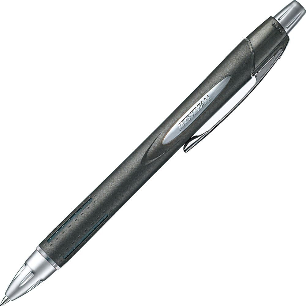 Uni Jetstream Rubber Body Black Ballpoint Pen 3 Color Pack 0.7mm