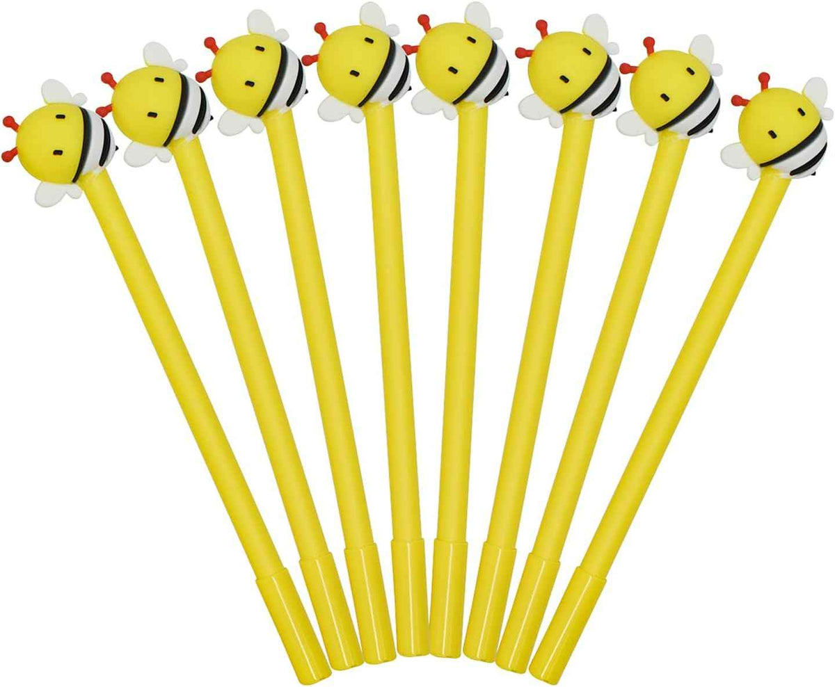 8PCS Funny Yellow Bees Pens Gel Pens 0.5mm Black Ink For Kids School - TTpen