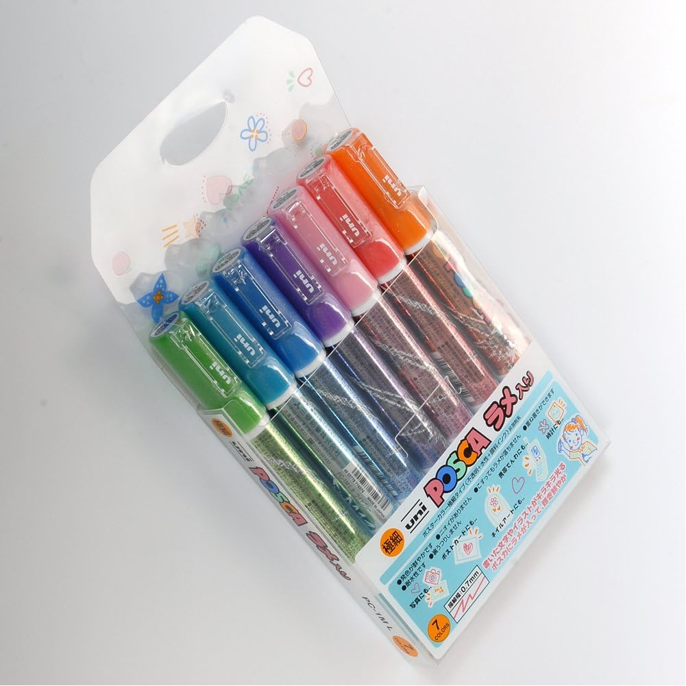 Uni Posca PC-1ML Glitter Markers 7-Pack