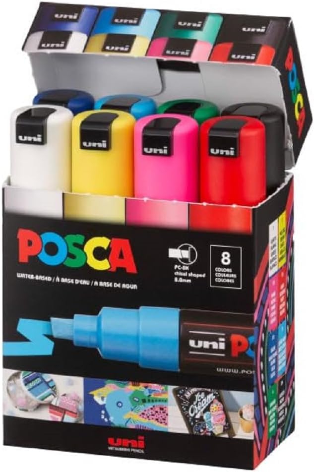 Uni Posca PC-8K Basic Markers 8-Pack
