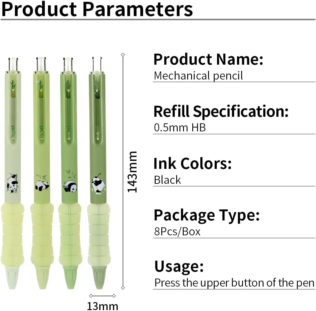 LOPET Panda Capybara Mechanical Pencils 8-Pack