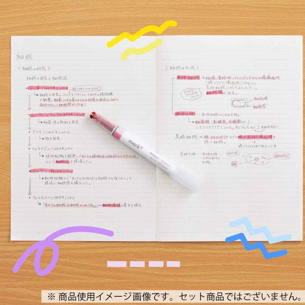KOKUYO 2-Tone Mark+ Pastel Highlighter Markers 5 Colors Set