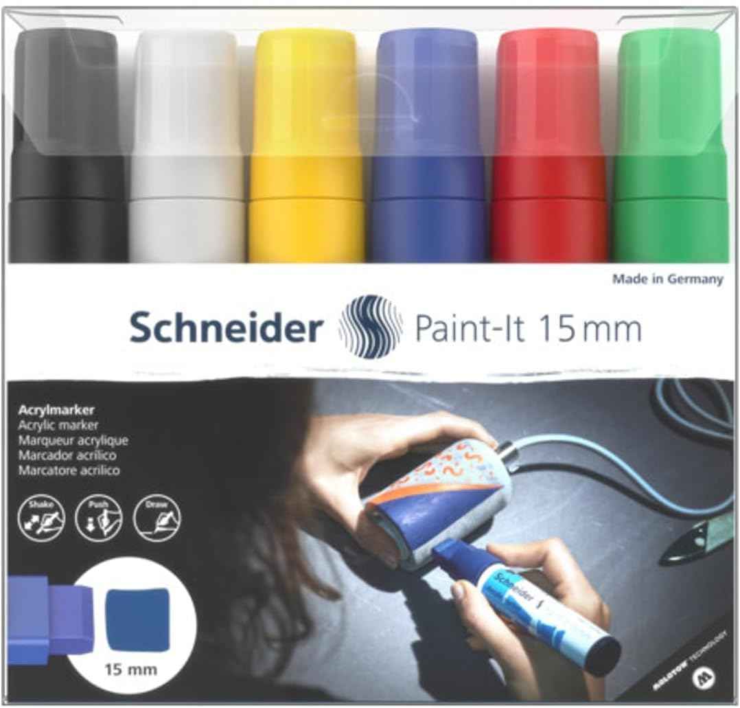 Schneider Paint-It 330 Acrylic Marker Set 15mm 6 Color Pack