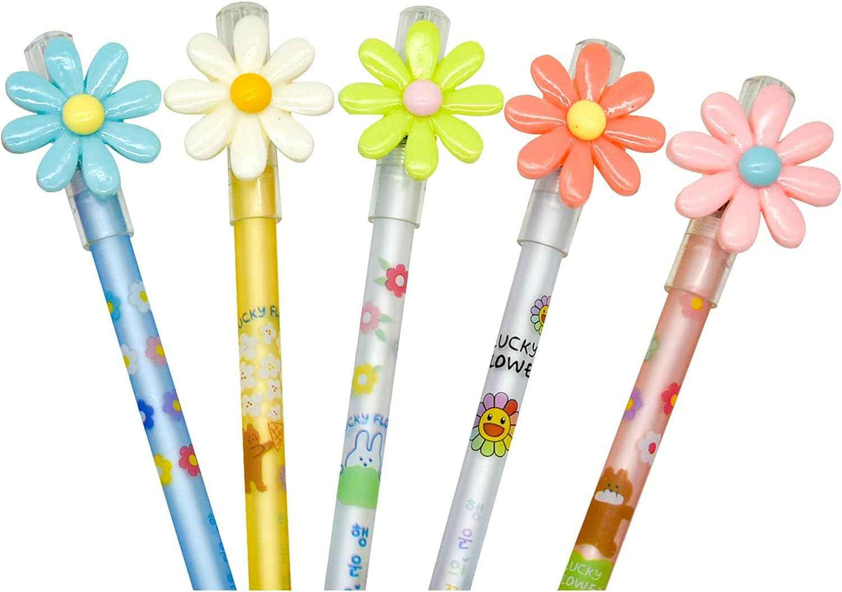 12PCS Fancy Sunflower Gel Pens 0.5mm Black Ink - TTpen