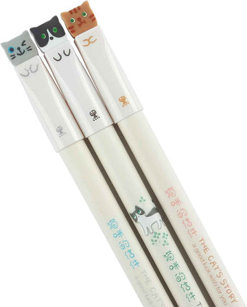 3 Pack Colorful Cute Cats Gel Pens 0.38mm Black Ink - TTpen