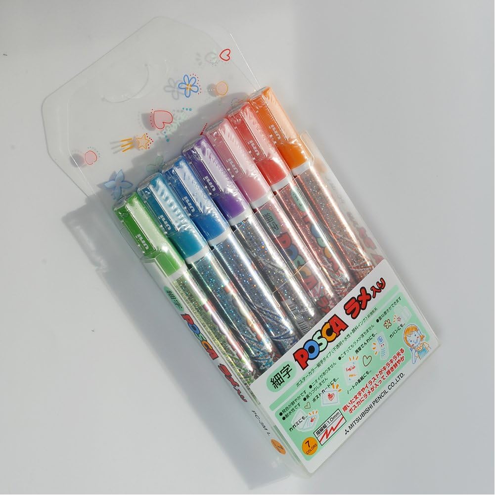 Uni Posca PC-3ML Glitter Markers 7-Pack