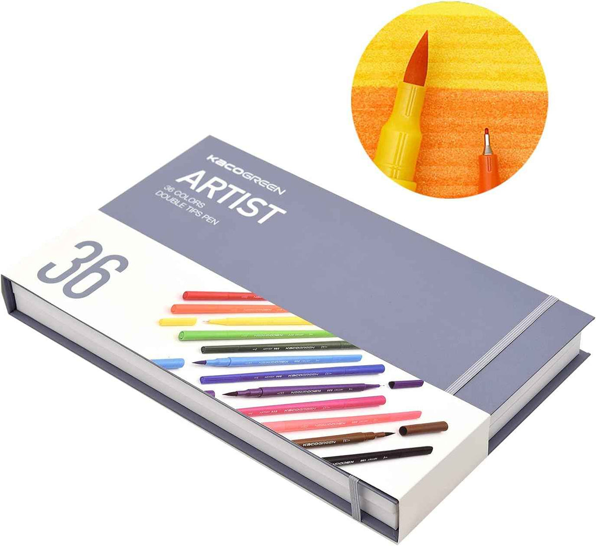 Kaco 36 Artist Coloring Art Markers Dual Tip Pens - TTpen