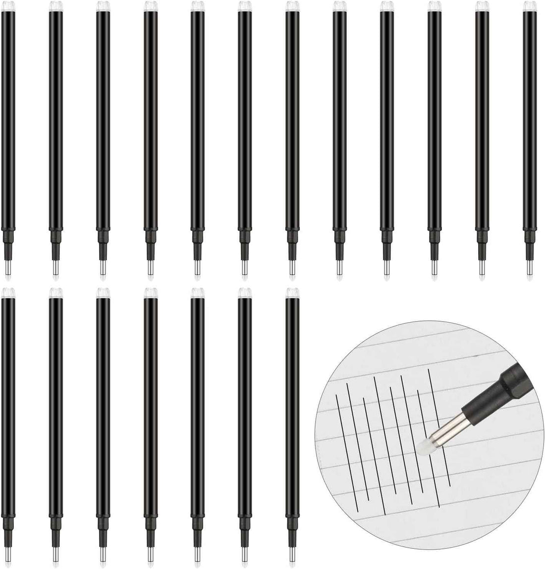 24 Pack Erasable Gel Ink Pen Refills Fine Point 0.7 mm (Black) - TTpen