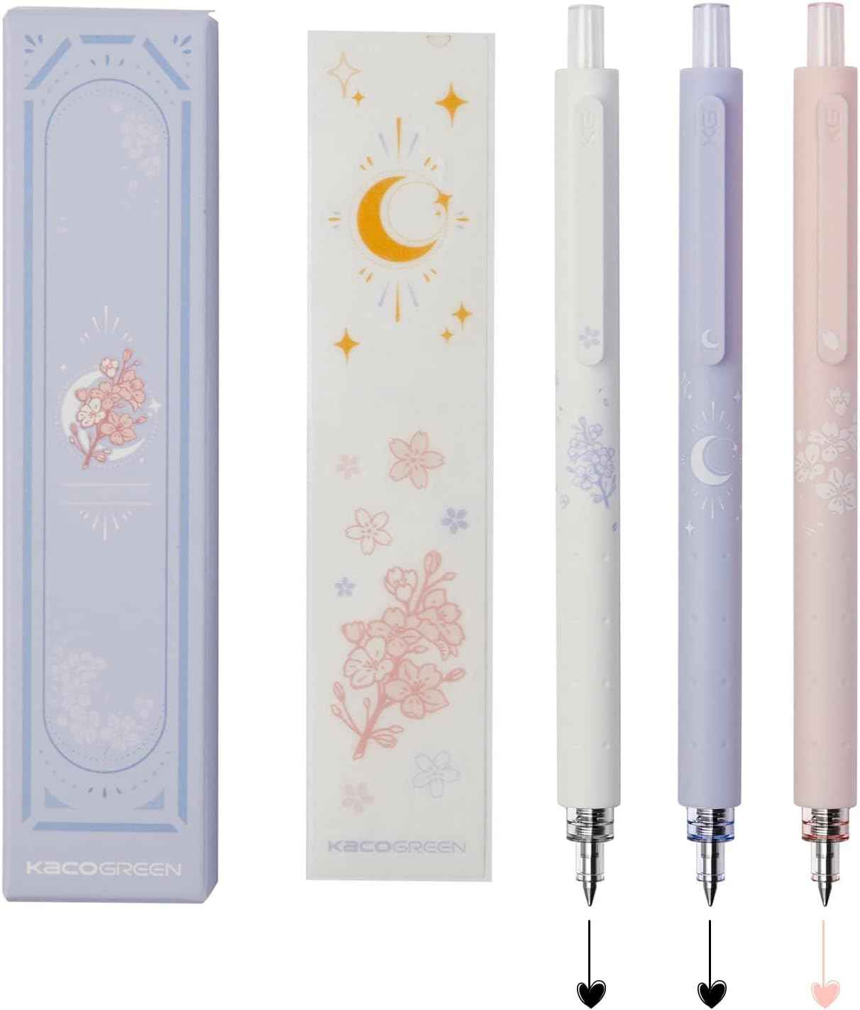Kaco Rocket Retractable Gel Pens 0.5mm Fine Point 3 Pack - TTpen