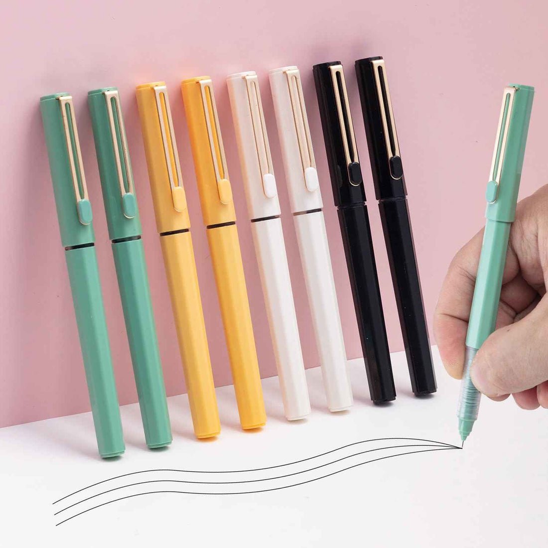 M&G 12Pcs Liquid Rollerball Pens,0.5mm Fine Ponit Black Ink - TTpen