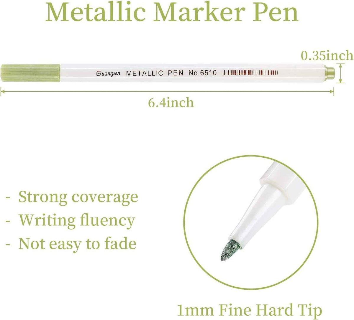 Guangna Metallic Marker Pens,20 Assorted Colors Fine Tip - TTpen