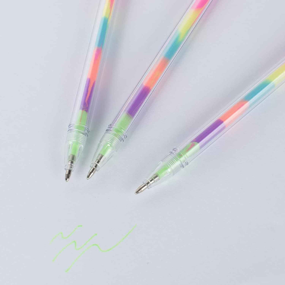 12 Pack Rainbow Color Pompom Gel Pens for Girls and Children - TTpen