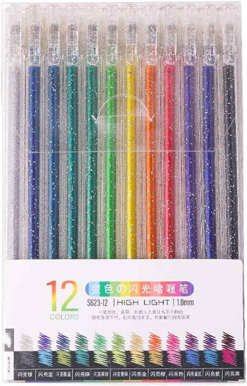 6/12/18 Colors Glitter Pen Set for Kids Adult Coloring Drawing Crafting Doodling - TTpen