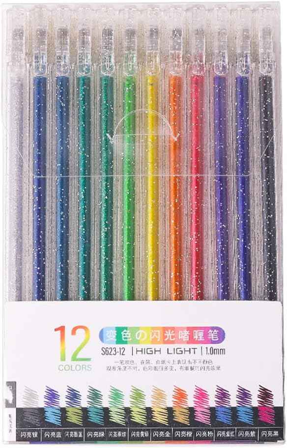 6/12/18 Colors Glitter Pen Set for Kids Adult Coloring Drawing Crafting Doodling - TTpen