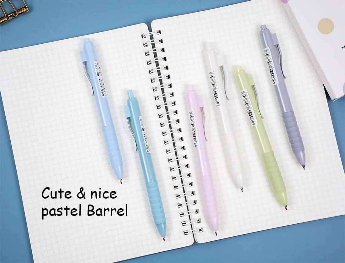Retractable Gel Pens Black Ink,Fine Point 0.5mm with Soft Comfort Grip 6 Count - TTpen