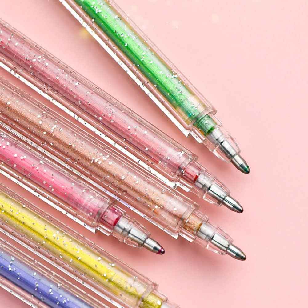 6/12/18 Colors Glitter Pen Set for Kids Adult Coloring Drawing Crafting Doodling - TTpen