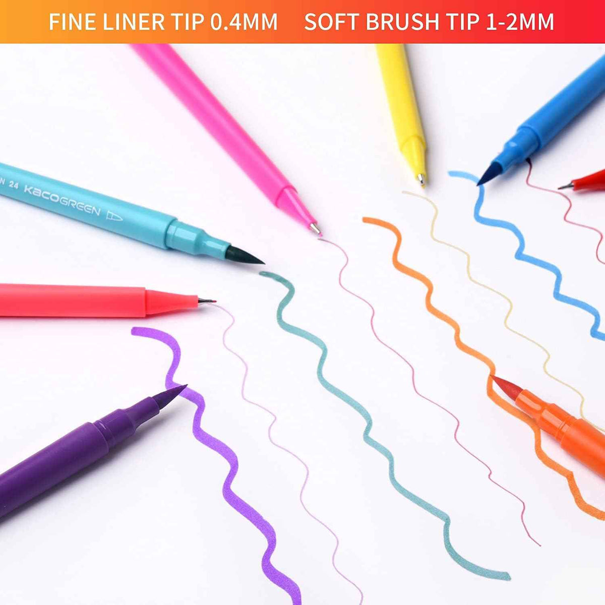 Kaco 36 Artist Coloring Art Markers Dual Tip Pens - TTpen