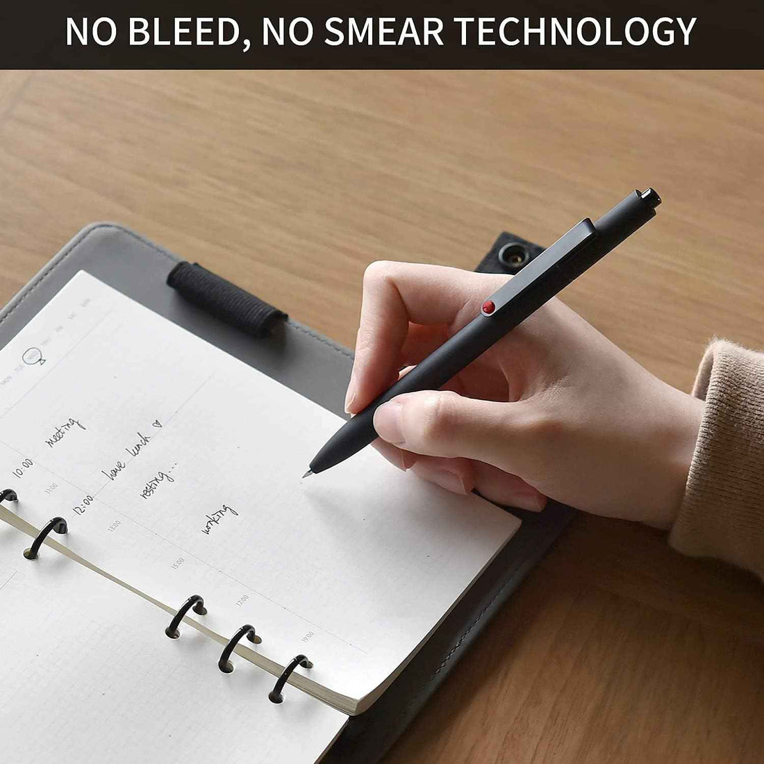 Kaco 0.5mm Black Retractable Liquid Gel Pen,10 pack - TTpen