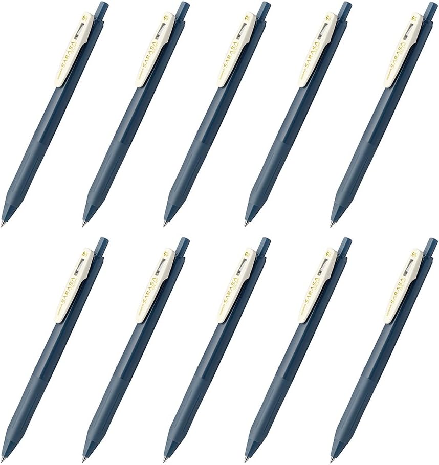 Zebra Sarasa Clip Gel Ballpoint Pen,0.5,Blue Grey,10 Pieces