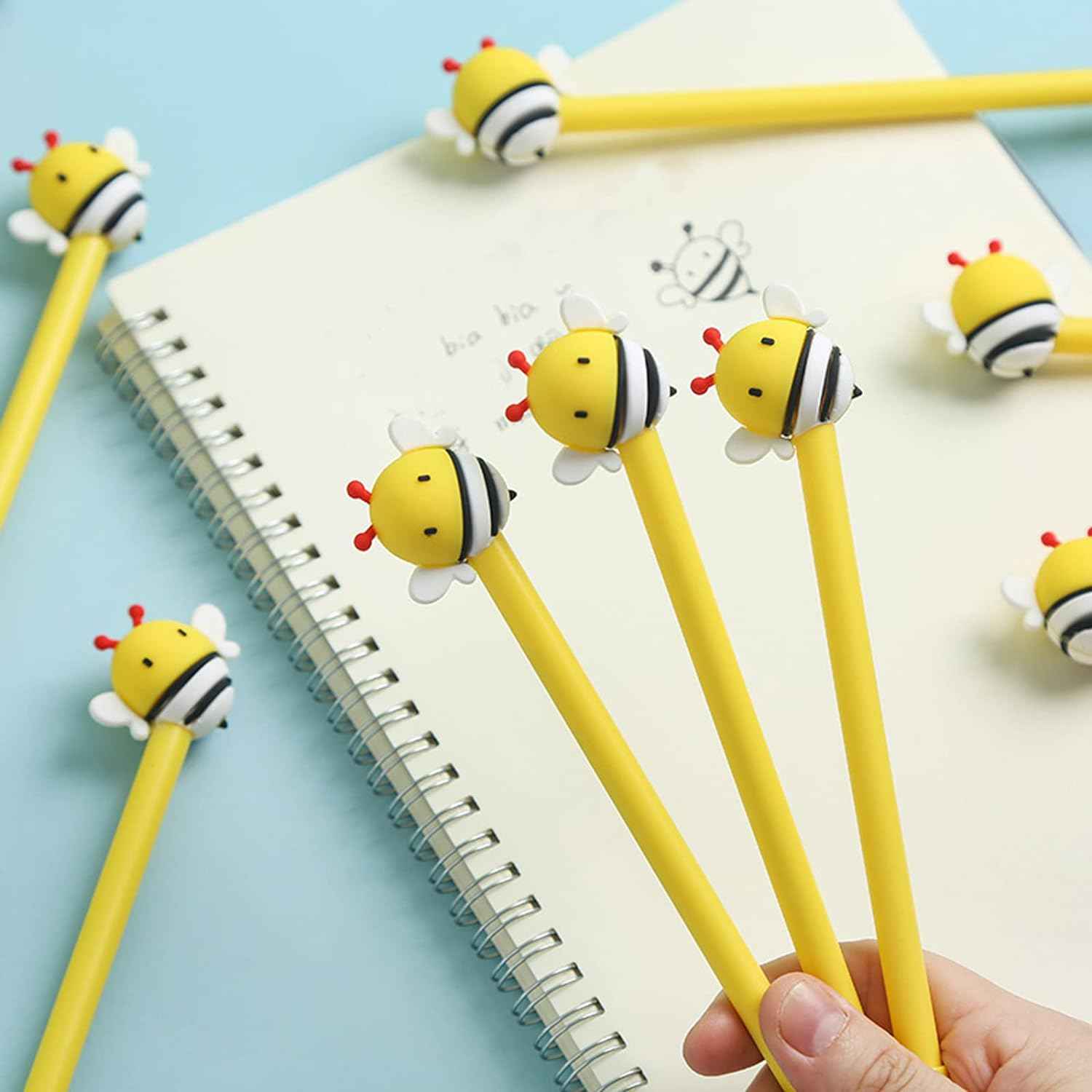 8PCS Funny Yellow Bees Pens Gel Pens 0.5mm Black Ink For Kids School - TTpen
