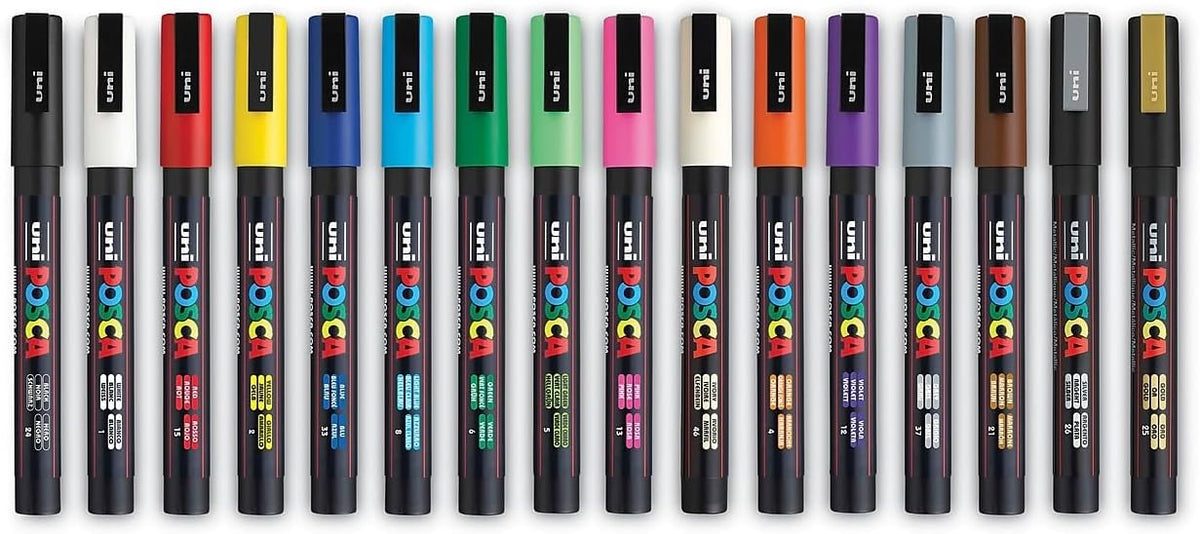 Uni Posca PC-3M Paint Markers 16-Pack