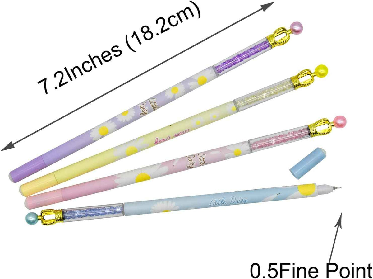 12PCS Fancy Floral Crown Gel Pens 0.5mm Black Ink - TTpen