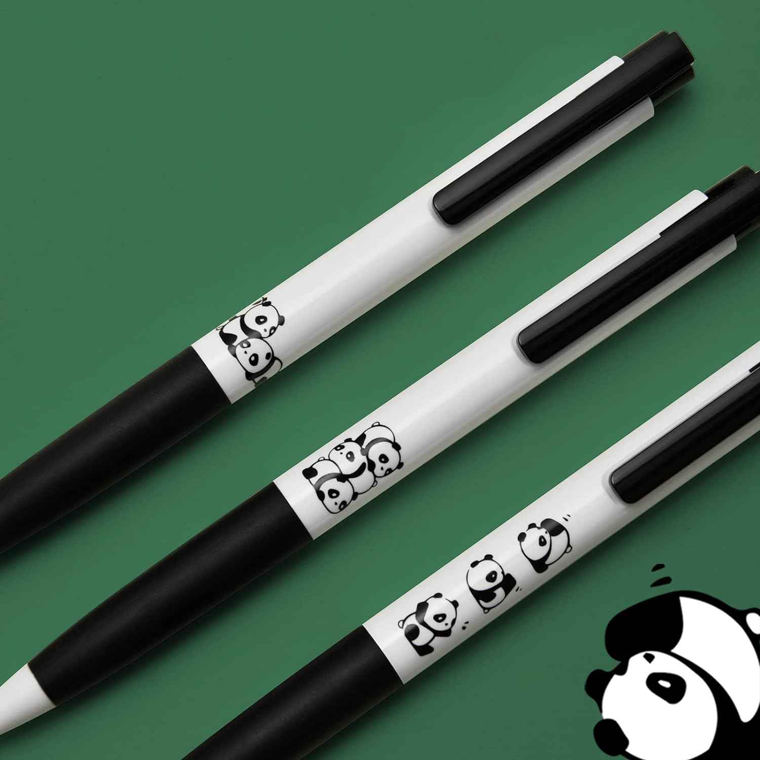 Kaco K7 Gel Ink Pens Cute Panda Black Ink 0.5mm Fine Point 3 Pack - TTpen