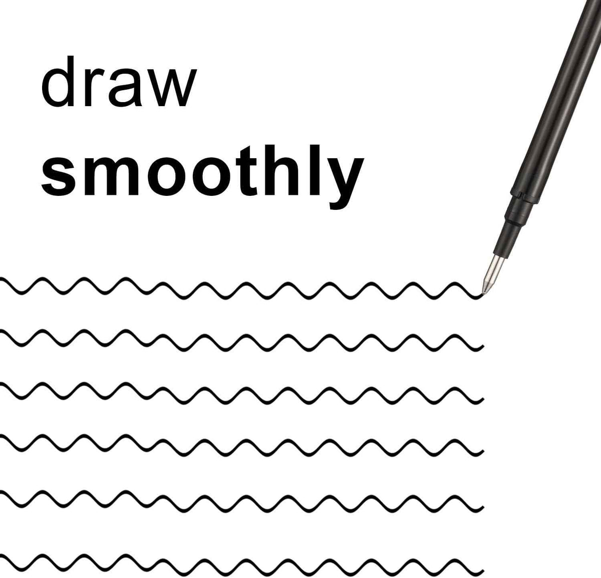 24 Pack Erasable Gel Ink Pen Refills Fine Point 0.7 mm (Black) - TTpen