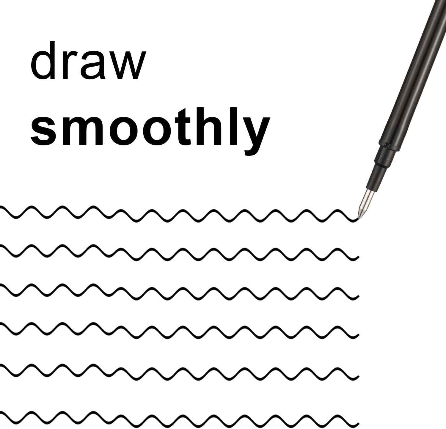 24 Pack Erasable Gel Ink Pen Refills Fine Point 0.5 mm (Black) - TTpen