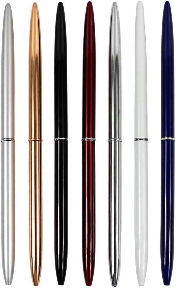 7PCS Slim Lightweight Metal Ballpoint Pens,Black Ink - TTpen
