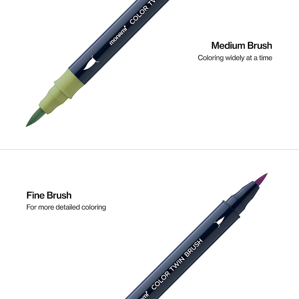 MONAMI Pastel Twin Brush Markers 6-Pack