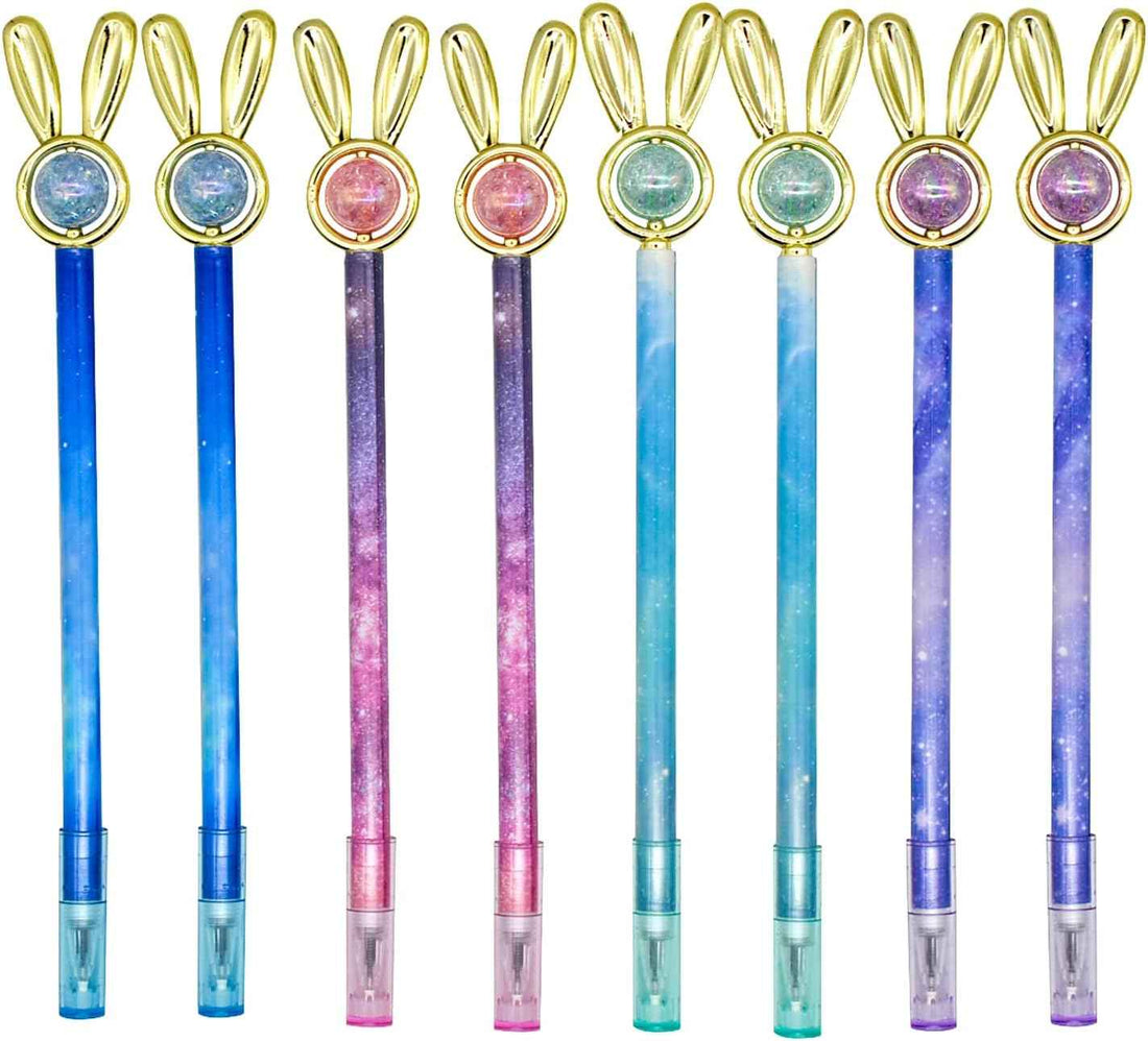 24PCS Rabbit Easter Bunny Pens Starry Sky with Pearl Gel Pens 0.5mm - TTpen