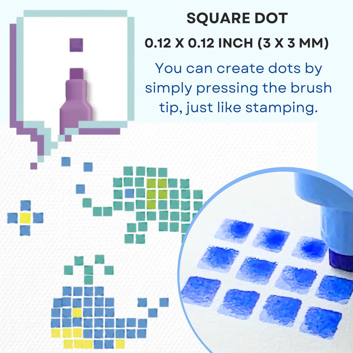 SUN-STAR Dot é Pen Square Dot and Fine- Point Marker Pen