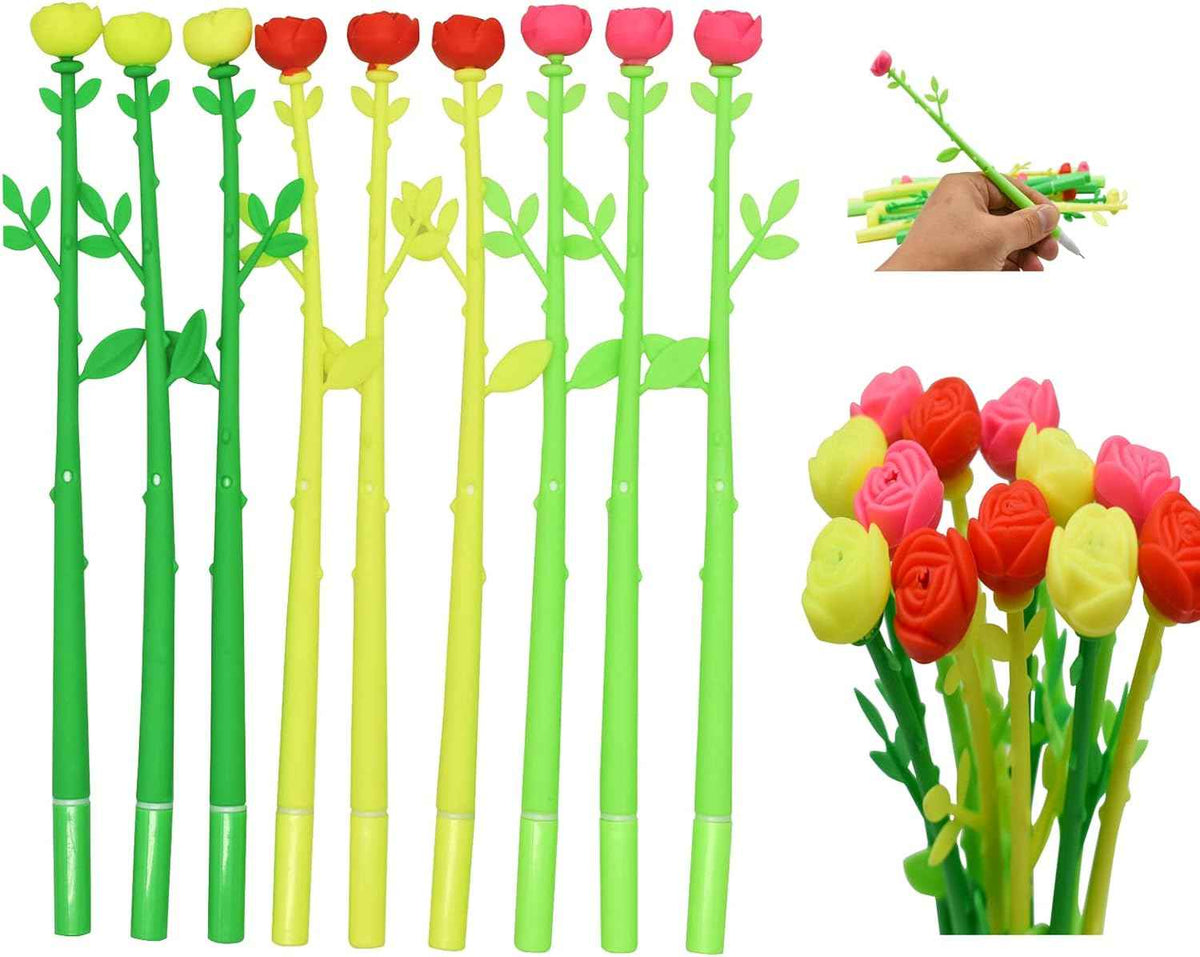 30PCS Fancy Rose Beautiful Floral Gel Pens Black for Kids Girls Women - TTpen