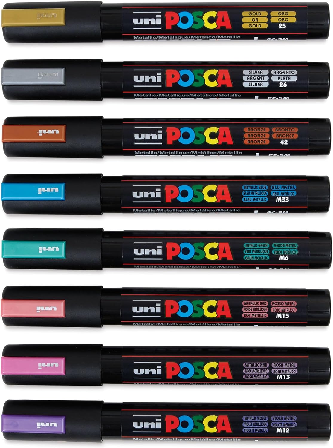 Uni Posca PC-5M Metallic Markers 8-Pack